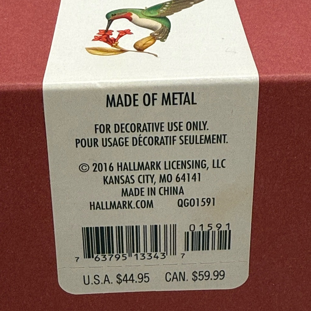 Hallmark Keepsake Ornament Dazzling Hummingbird 2016 Christmas - Picture 3 of 16